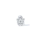 Turkish Jewelry S925 Sterling Silver Light Luxury Turkish Jewelry Hollow Butterfly Diamond Piercing Cartilage Earrings