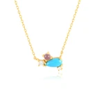 Turquoise S925 Sterling Silver INS Horse Eye Turquoise Fashion Necklace