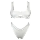 Beachwear Custom Solid Ribbed Fabric Bikinis Woman Swimwear Customized Swim Suits Beachwear Bathing Suit