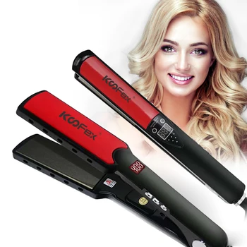 Automatic Steam & Infrared Titanium Flat Iron Temperature Regulating Ceramic Tourmaline Ionic High Temperature Hair Straightener
