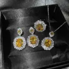 Diamond Necklace Wholesale Fashion Diamond Earring Necklace Ring Wedding Gift Jewelry Set For Women Jewelry