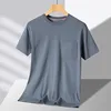 2028 Algodón puro manga corta cuello redondo azul-gris