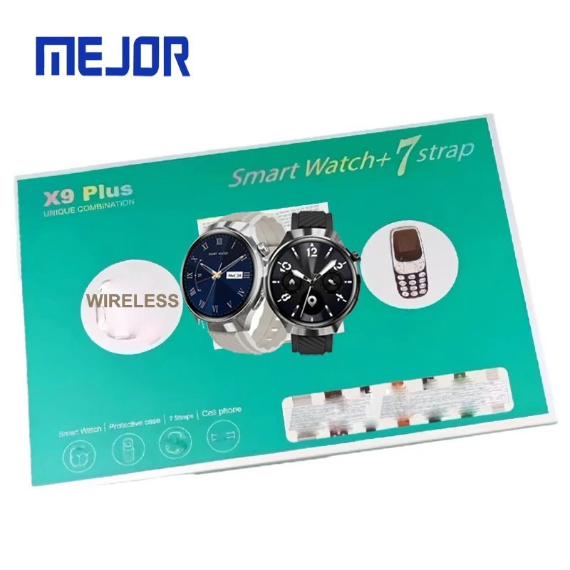 Mini Cell Phone Smartwatch Seven Straps Plus Wireless Watches Gift Set X9 Max Suit Smart Watch 7Strap