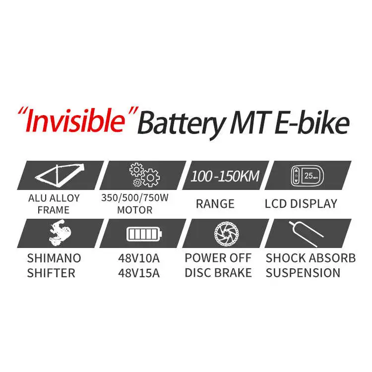 GTWO F1 26inch Electric City Bike with 350W 48V 15Ah Motor Aluminum Alloy Shimano 21S LCD Display