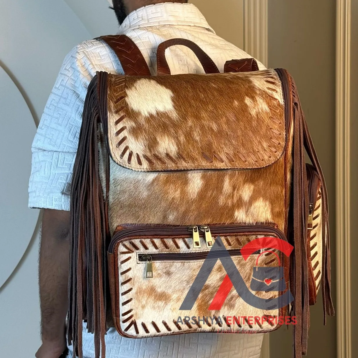 1688 Handmade Genuine Cowhide Leather Backpack – Fashion Zipper Closure Bag Retro First Layer Cowhide Genuine Leather Fashion Backpack main image 2