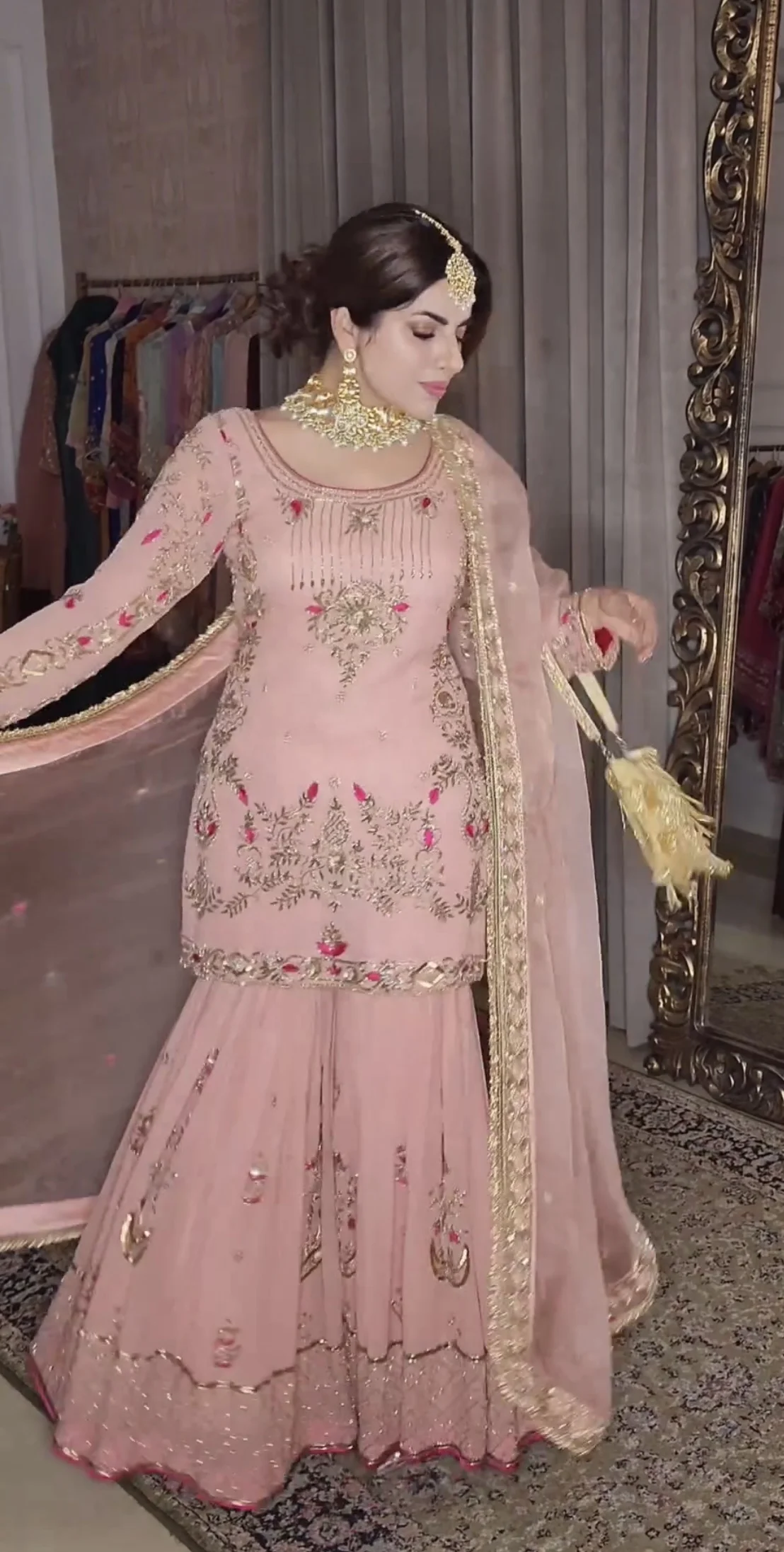 Heavy Exclusive Design of Fancy Embroidery Salwar Kameez Partywear Sharara Suit Women Sharara for Girls Indian Sharar Dress