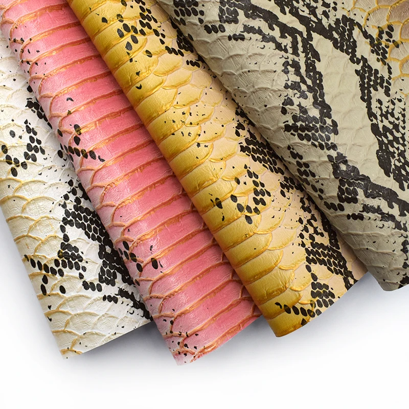 2024 New Python Dragon Pattern Pu Synthetic Leather Vinyl Fabric for Shoes Bags Luggages
