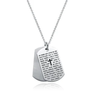 Hip Hop Pendants with Chain Letter Neck Ornament Mens Double Layered Stainless Steel Chain Necklace Fine Jewelry Pendant for Men