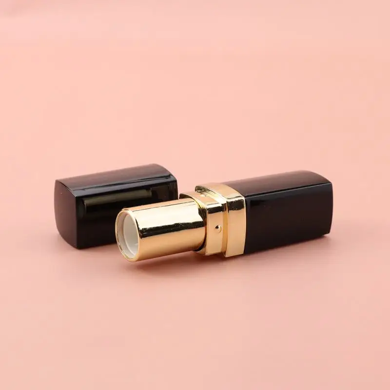 Wholesale Square Black Empty Lipstick Tubes with Gold Middle Cosmetic Lipstick Containers Bulk In-Stock