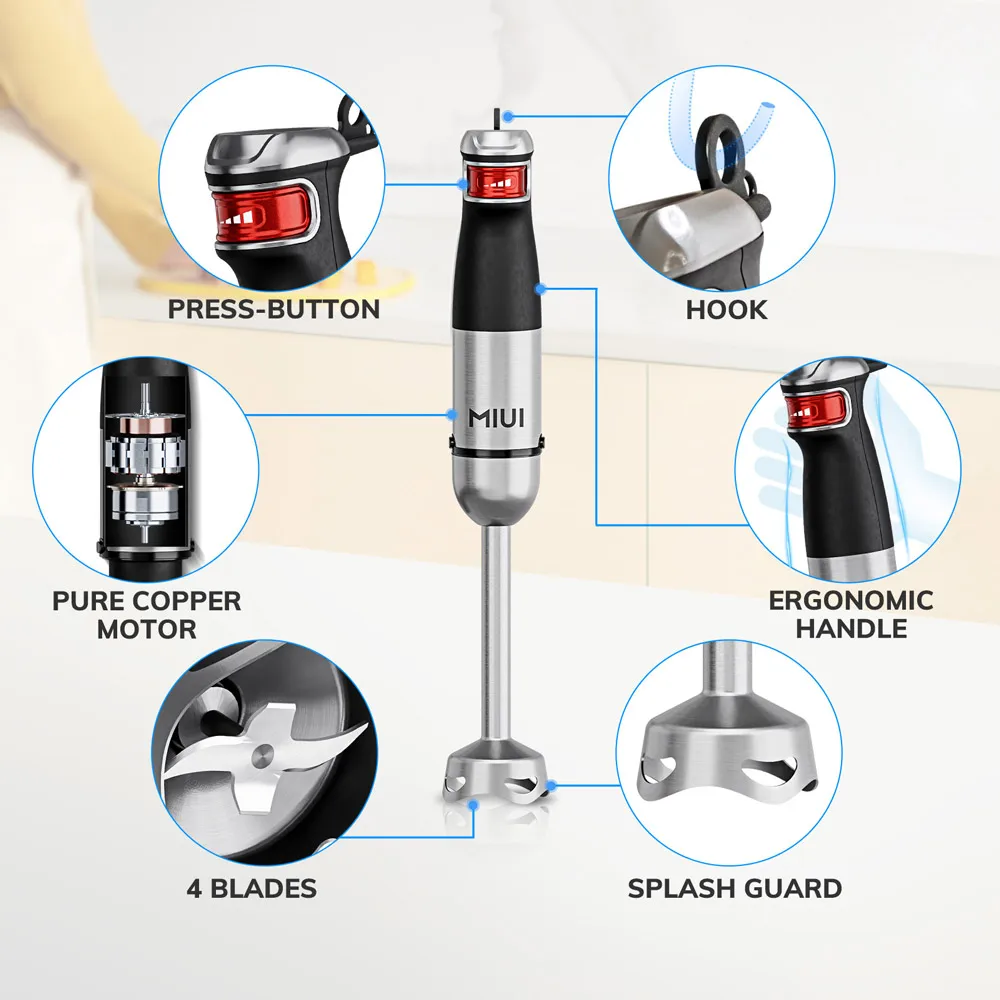 Mixeur plongeant professionnel 1200w set batteur à main_voghion.com