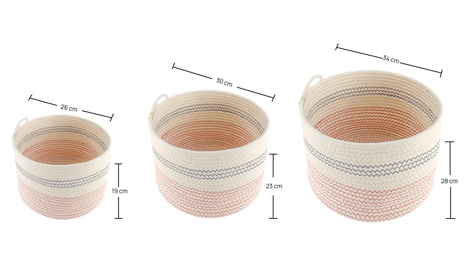 Woven Basket With Rainbow Handle Portable Reusable Storage Basket Cotton Rope Handbag With