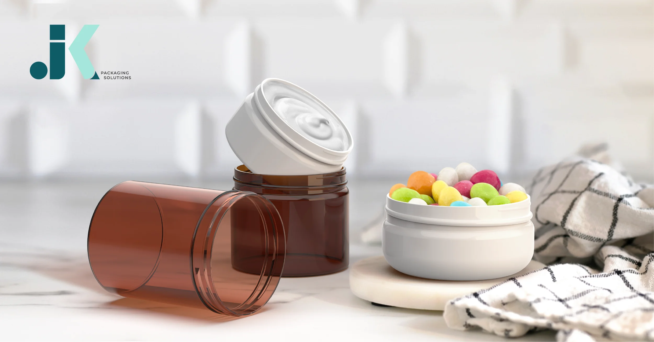 Wholesale Empty Plastic Jars For Cosmetic Lotion Skincare Body Cream