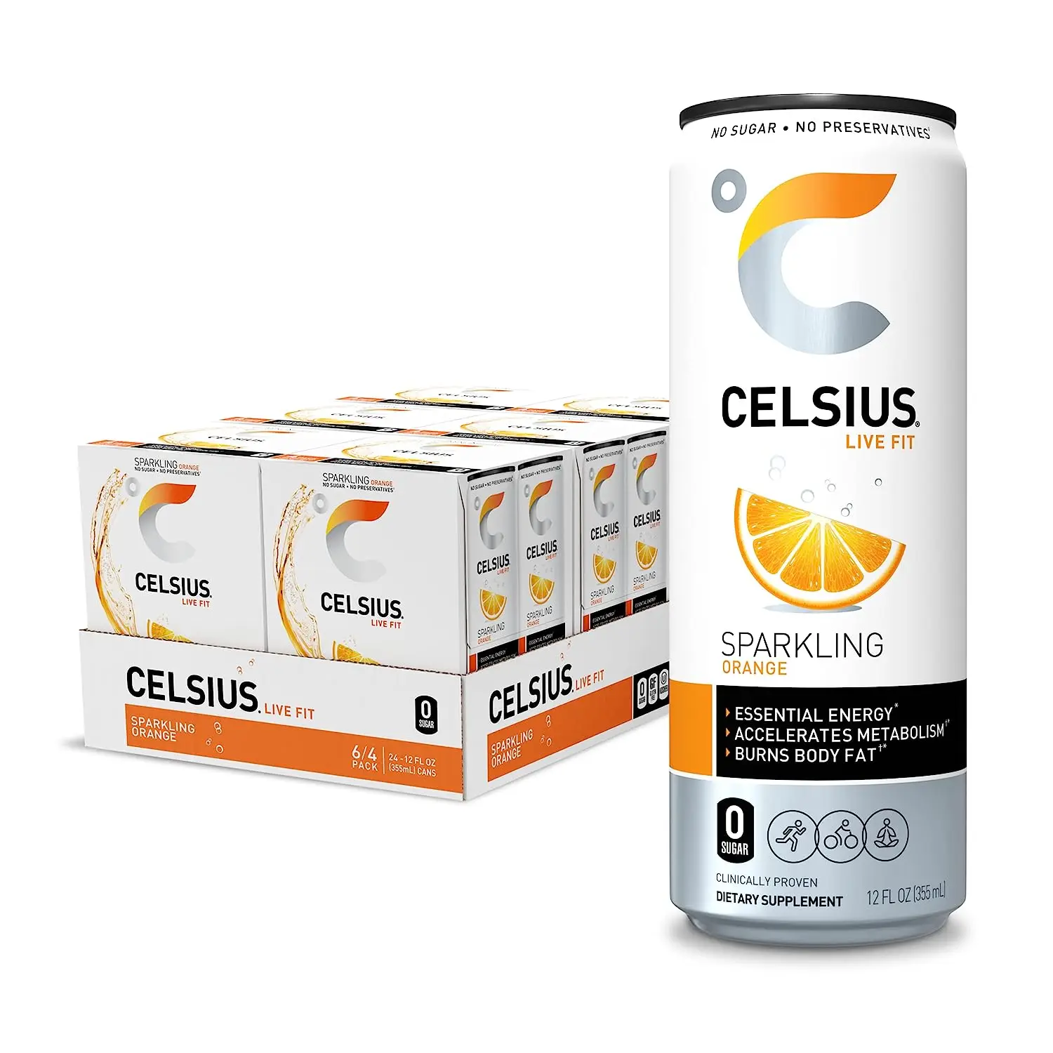 Celsius Sparkling Orange Energy Drink 12 Fl Oz Can Buy Celsius