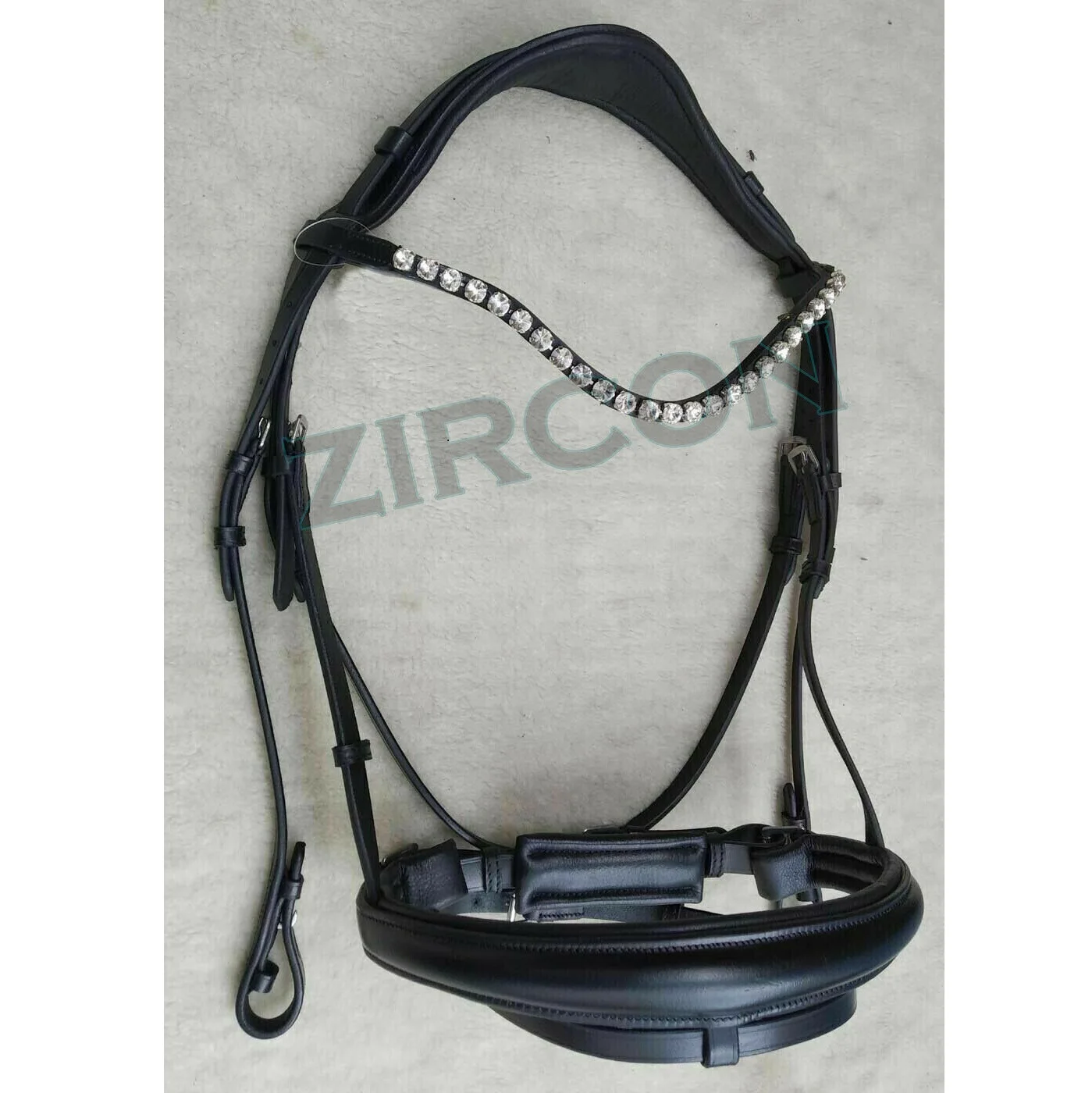 Anatomic Leather Horse Bridle Crystal Wave Browband Bridle