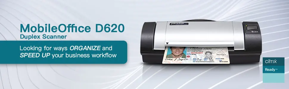 Plustek D600plus + ID Re Software - Duplex Card Scanner Reads US Canadian Drivers License Id Card Automatically In 2 7 Seconds Auto Populated Into Data Fields And Archived Windows Only