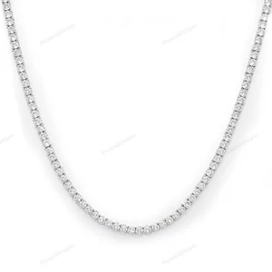 Wholesale Retail 3mm VVS Moissanite Tennis Chain with Elegant Diamond Cut Gold Plated Hip Hop Sterling Silver Men Women