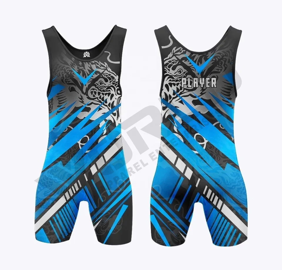 Wrestling Singlets With Logo Custom Sublimation Spandex Polyester Weightlifting Singlet Latest