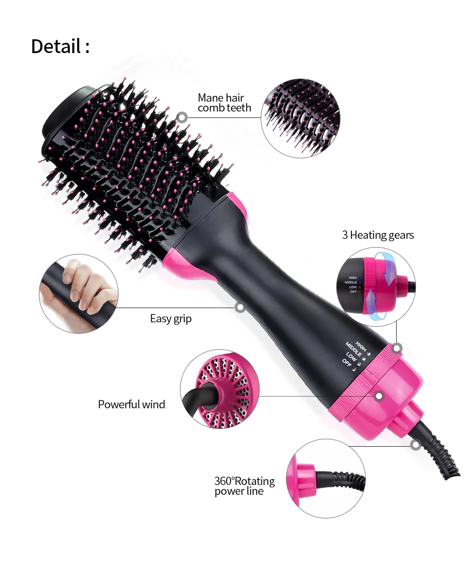 Curler Portable Rotating Electric Ionic Hair Brush