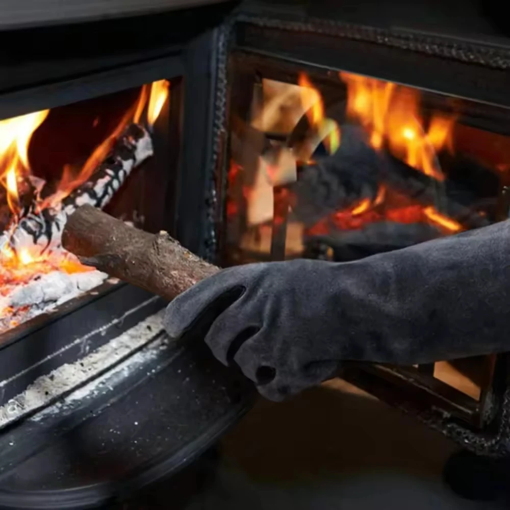 Промышленная безопасность алюминиевые кожаные противопожарные перчатки из коровьей кожи термостойкие длинные сварочные для повседневного/повседневного использования