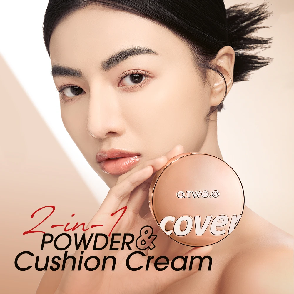 2-in-1 BB Cushion Setting Powder Full Coverage Foundation for Face Makeup Distributor for Cosmetics