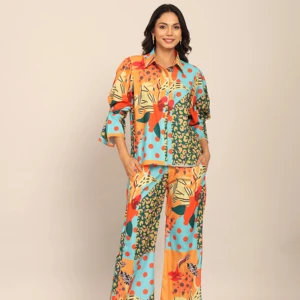 2025 Summer Women's Fashion Pants Women's High Waist Relaxed Pants Multicolor Relaxed Pant with 2 Pockets & Full Elastic Belt