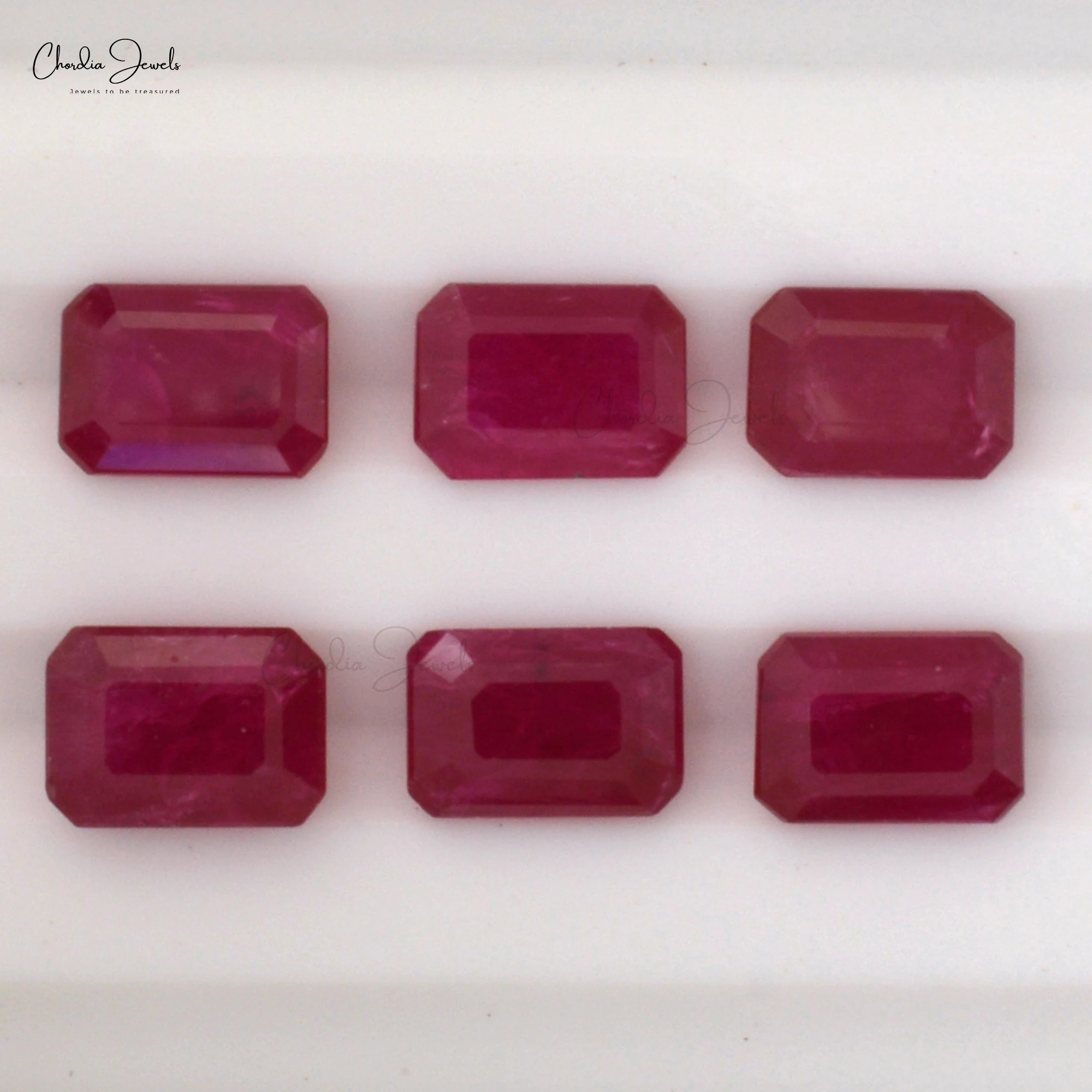 Lot of Natural Stone 0.60 Carat Large Ruby Emerald Cut Gemstone 6X4MM Octagon Shape Ruby Loose Gemstone at Discounted Price