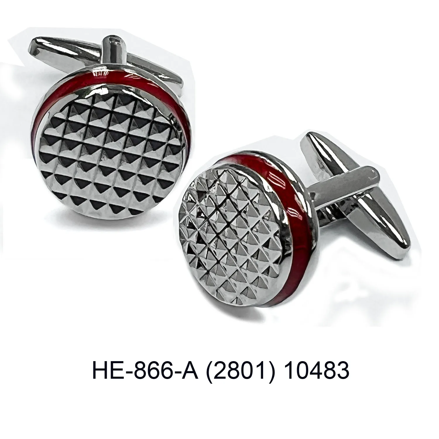 Custom Imitation Rhodium With Red Polished Enamel Luxury Formal Shirts