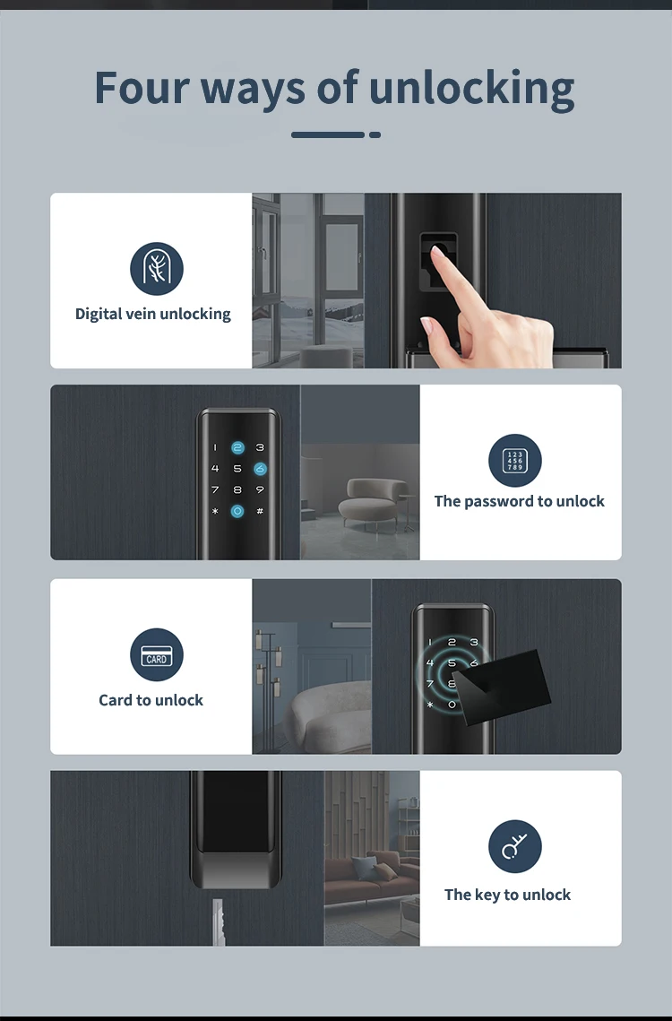 Tuya Smart Door Lock Finger Vein Recognition Fingerprint Combination 