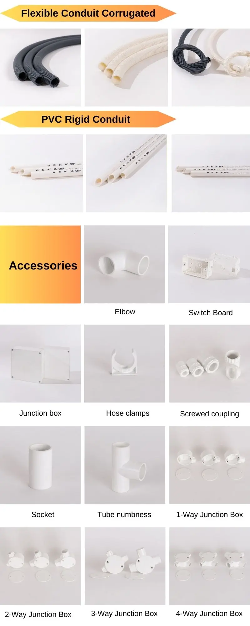 Flexible Tube And Accessories Corrugated Pvc Flexible Conduit Flexible