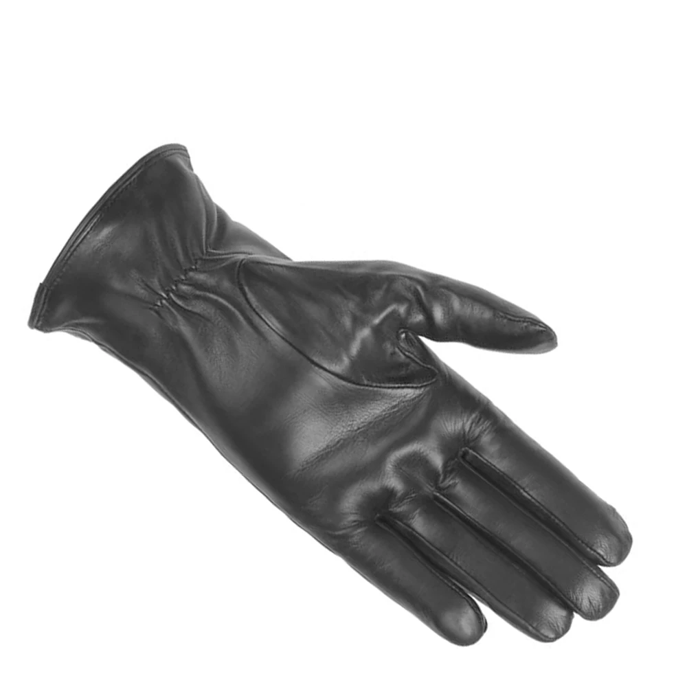 Men's Real Leather Thin Lining Driving Touch Screen Short Gloves Using