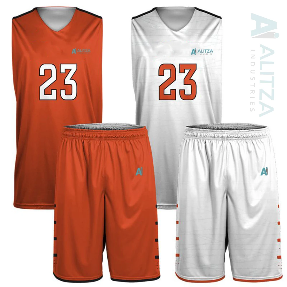 Custom Sublimation Cheap Reversible Basketball Uniform 100 Polyester