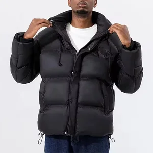 Men's Puffer Waterproof Jacket Quilted Designer Winter Bubble Padded Coat Down Black Nylon Outdoor Custom Puffer Jacket Men
