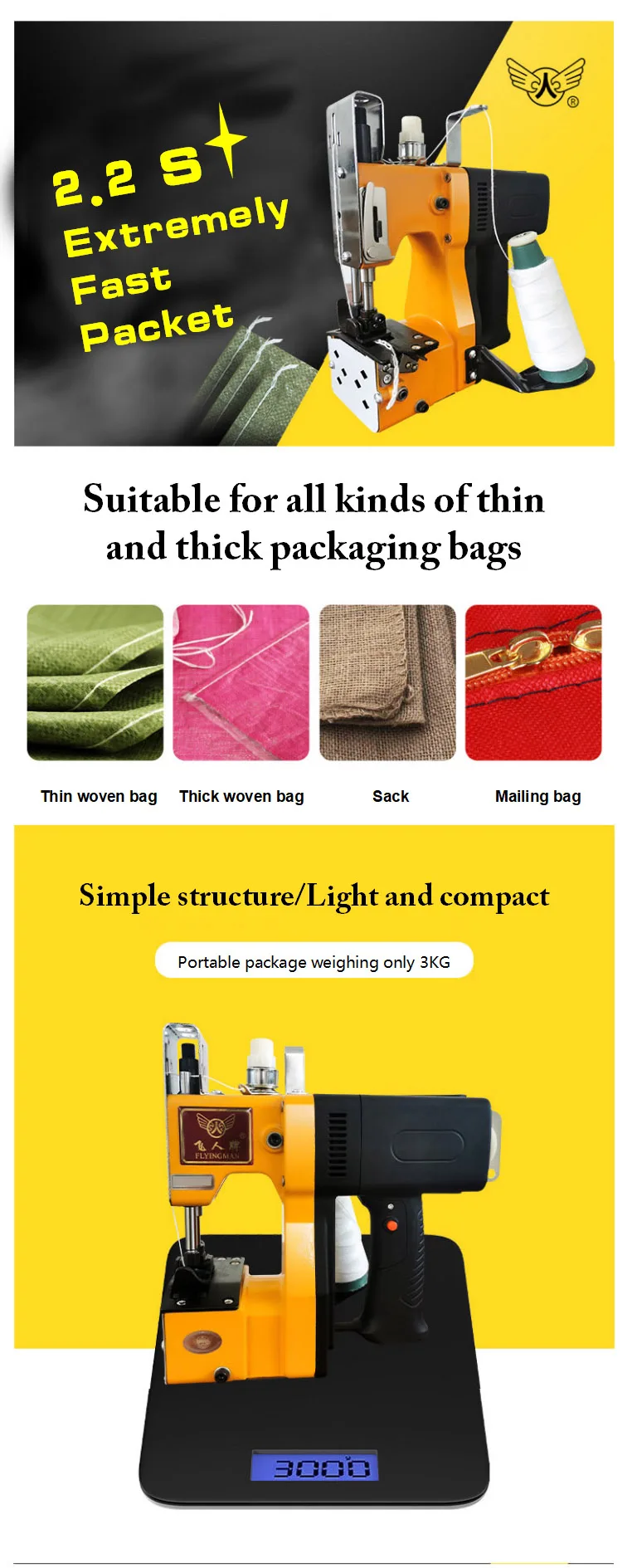 Premium Quality Sewing Machine Trolley Bag / Portable Handheld Electric