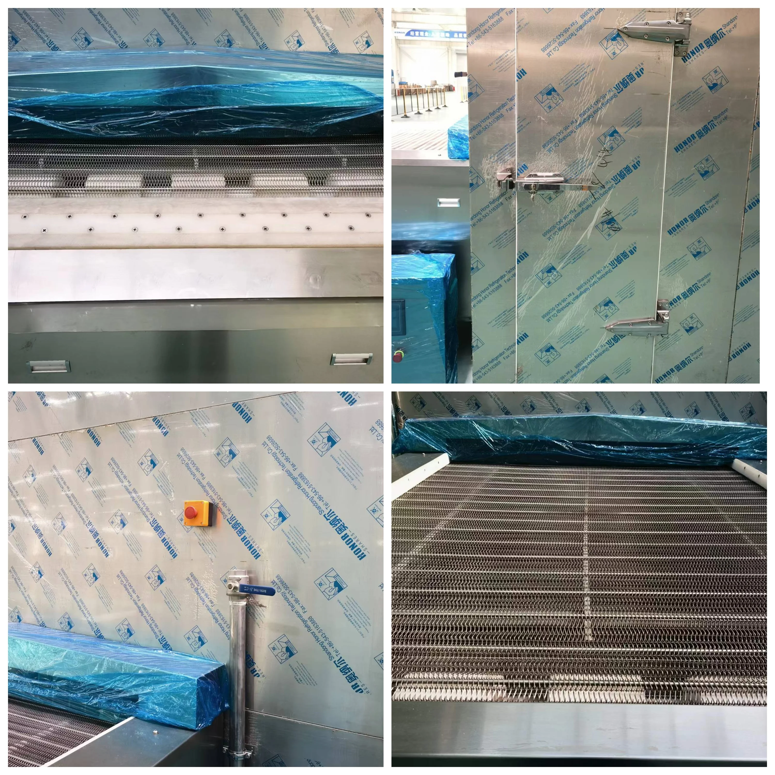 Industrial large tunnel/spiral freezers for meat processing and slaughterhouses