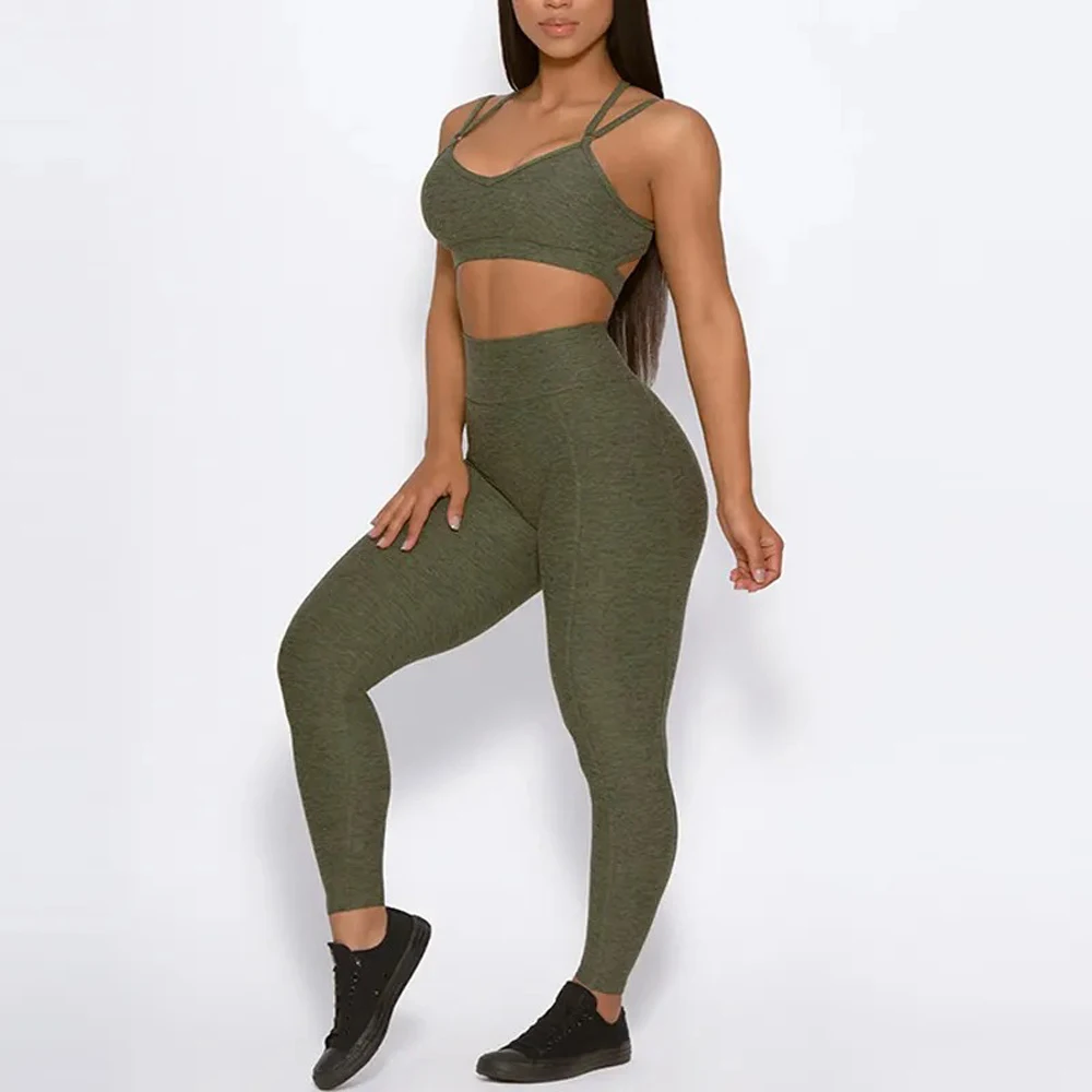 Oem High Quality Gym Wear High Waist Sportswear Gym Workout Clothing 2 Piece Yoga Wear Set For