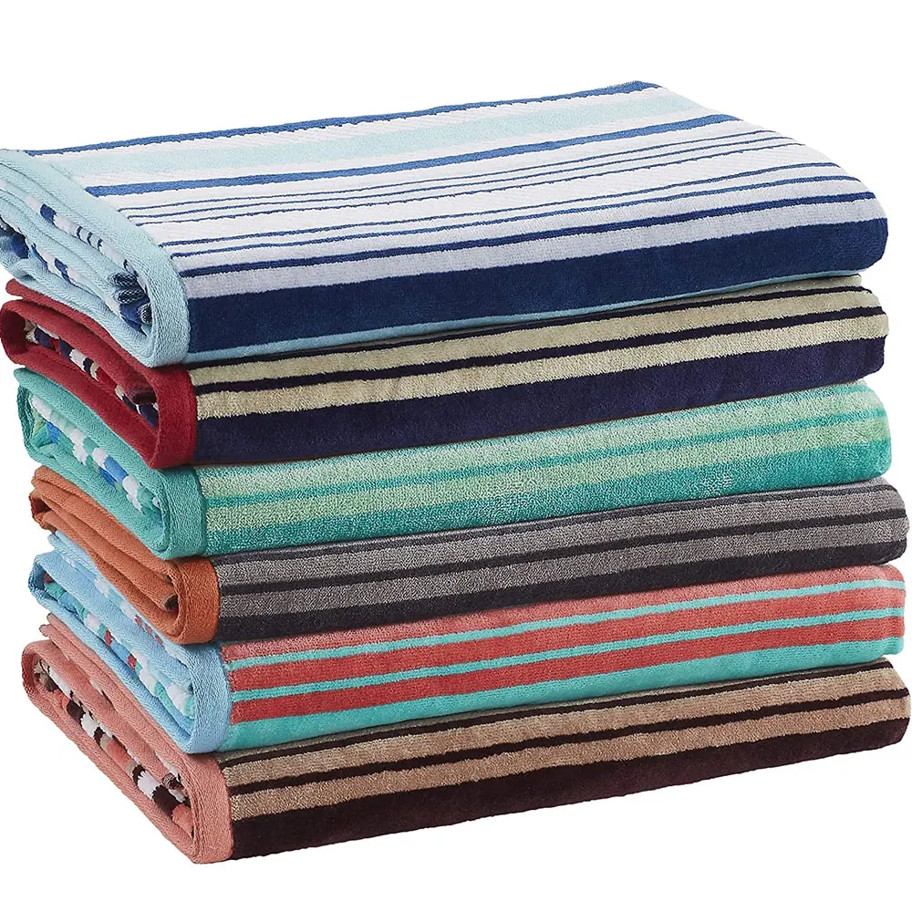 100 Cotton Terry Cut Velour Beach Changing Towel Durable Material