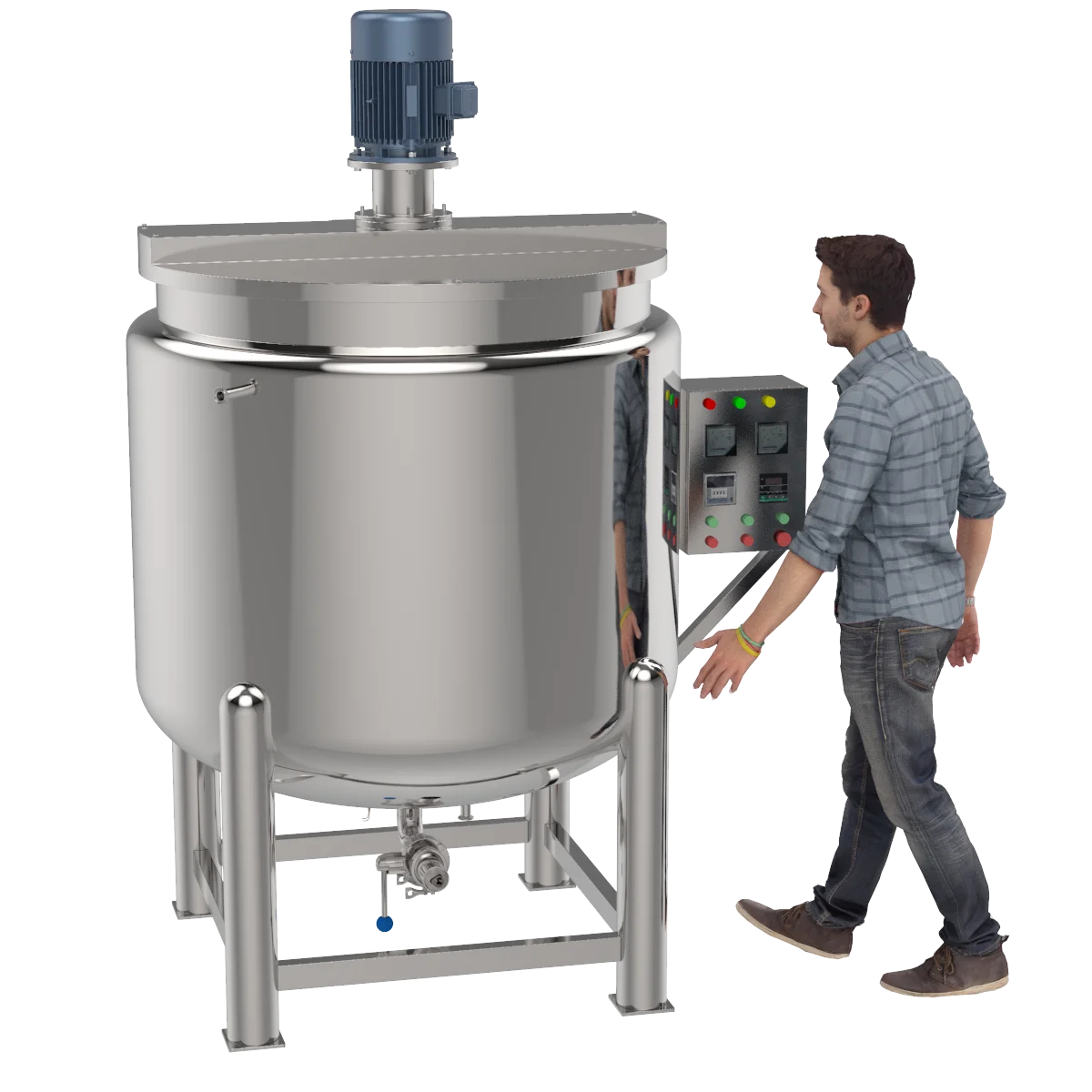 2023 Industrial Homogenizing Mixer Liquid Detergent Mixing Tank Blender with High Shear Mixer