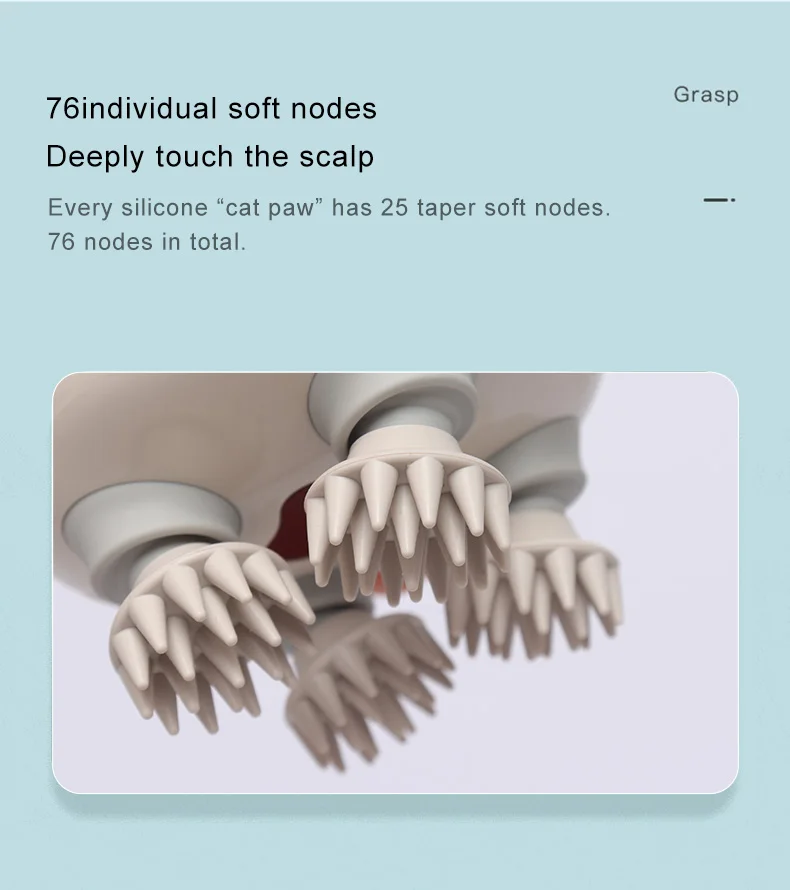 Ems Portable Electric Wireless Waterproof Head Scratcher Hair Scalp