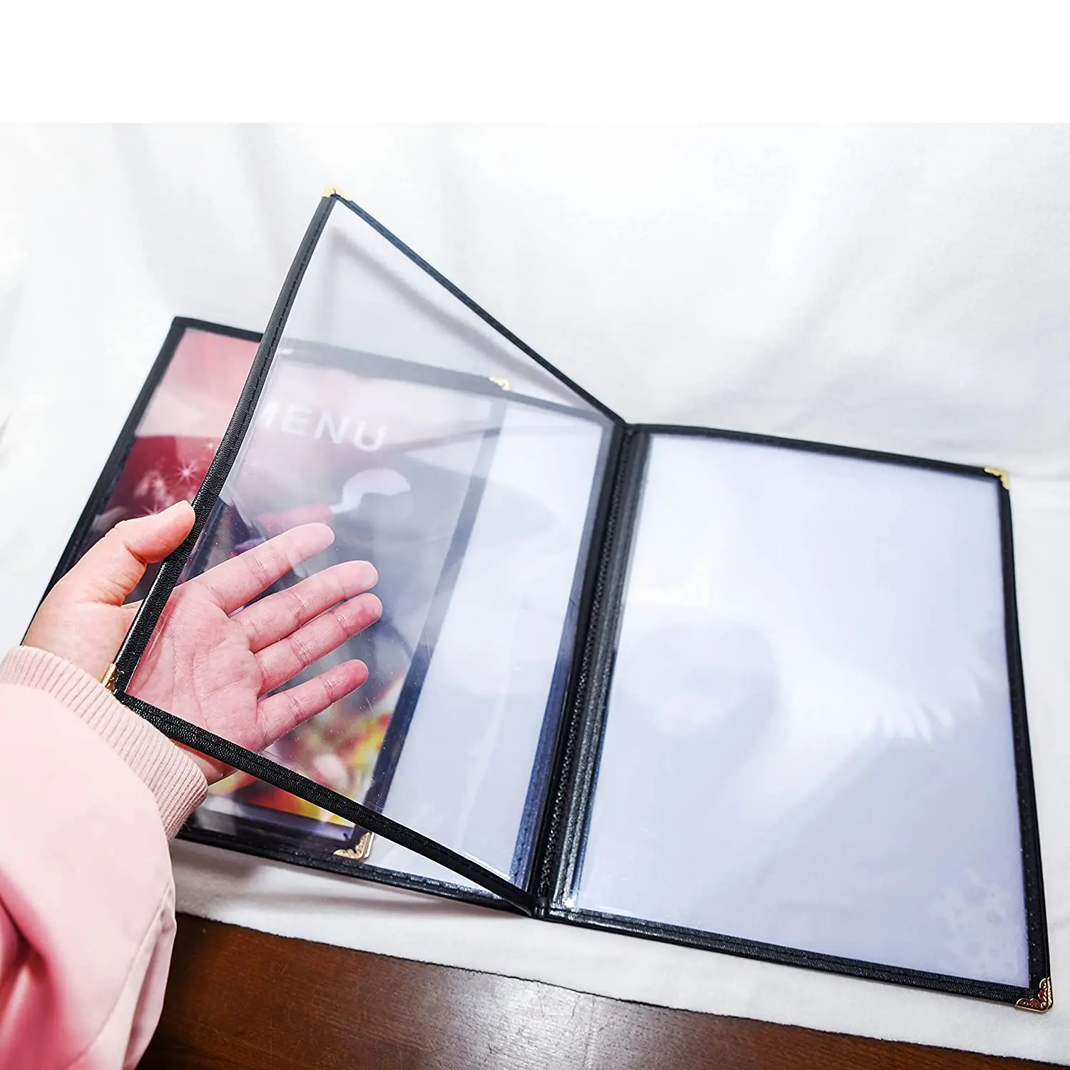 Alibaba.com: Transparent PVC A4 menu covers, durable leather holder ...
