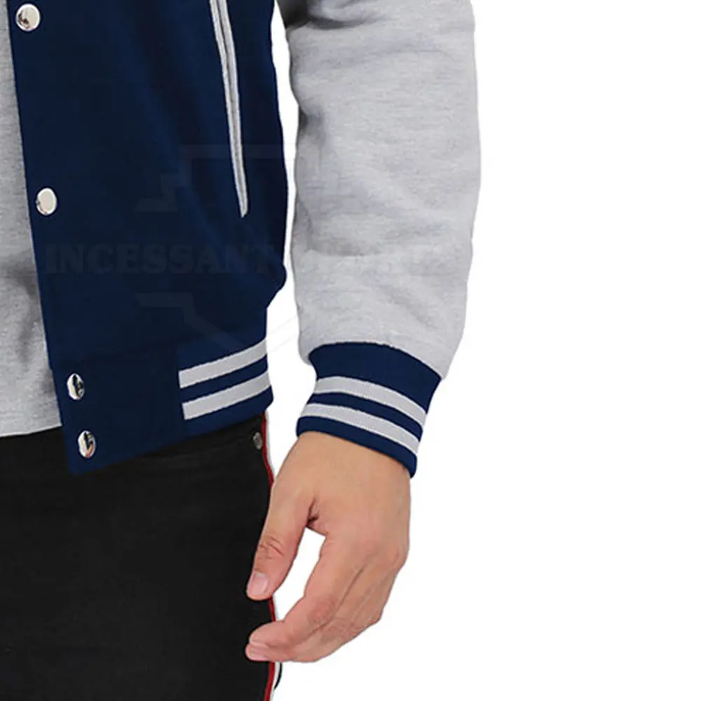 Men's Letterman Jacket Premium Wool Fleece Blend Letterman Jacket Easy