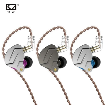 KZ ZSN Pro In Ear Earphones With Mic Cable 1BA + 1DD HIFI Bass Metal Earbuds Noise Canceling Headphones