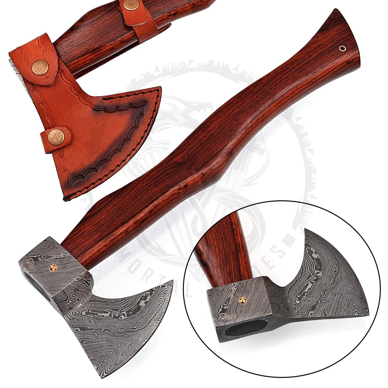 Damascus Steel Tomahawk Axe Hand Hatchet For Camping Custom Size