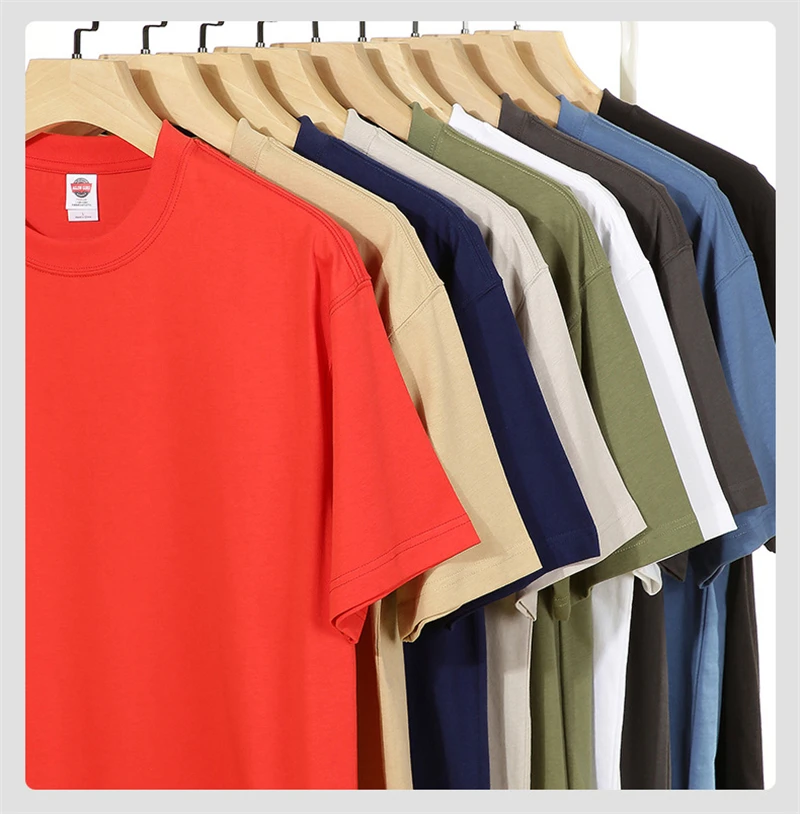 Wholesale Blank T Shirt Custom Logo 210gsm 100% Cotton High Quality ...