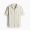 Beige white striped