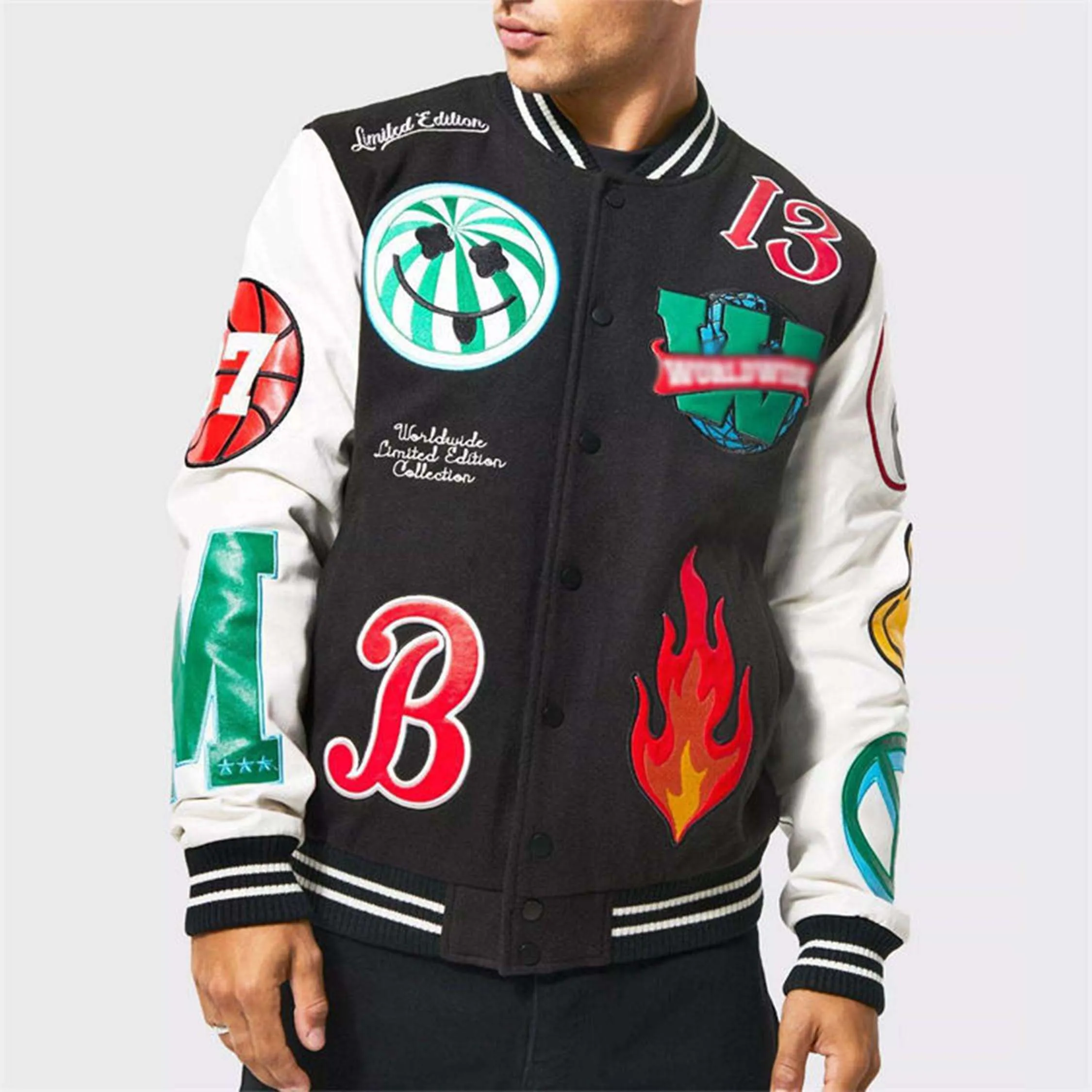 Newly Designed College Student Varsity Jacket for Men Winter Wool Fabric with Hooded Letterman Style Embroidered Chenille