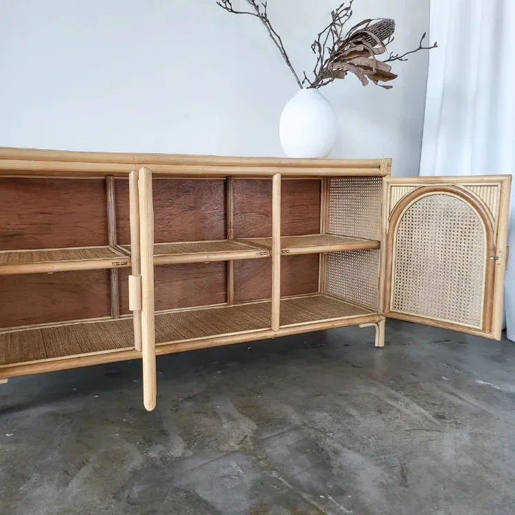 Best Selling Kitchen Furniture New Cabinet Model Rattan Storage Cabinets Factory Wholesale Price Handcraft