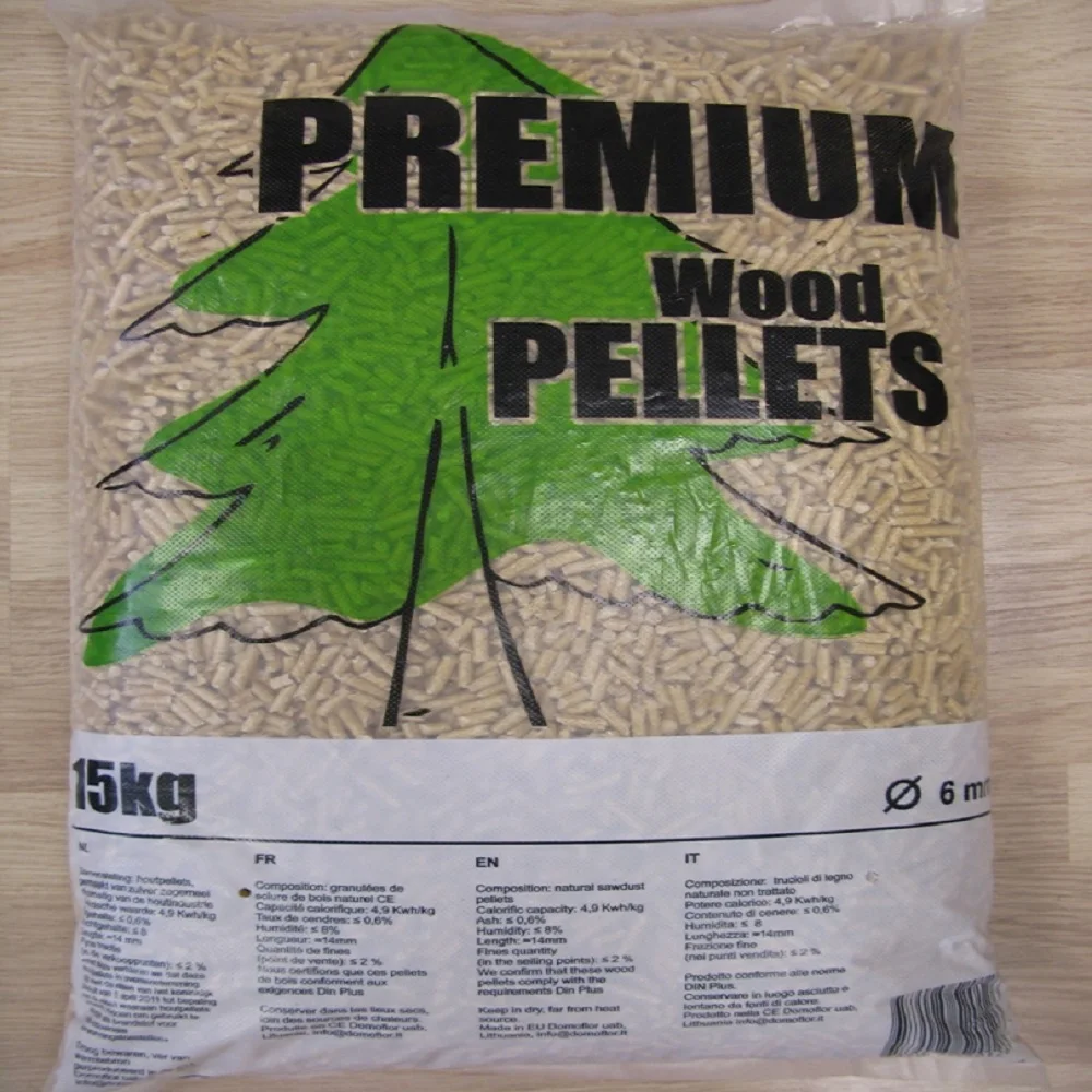 Low Price Premium Wood Pellets In 15kg Bags En Plus A1class A1 Pine