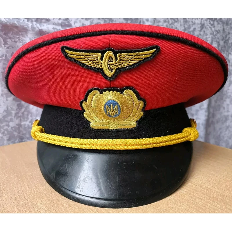 Винтажная униформа шапка с козырьком вышитым железная дорога Украина новое индивидуальное изготовление высококачественных вышитых офицерских шляп