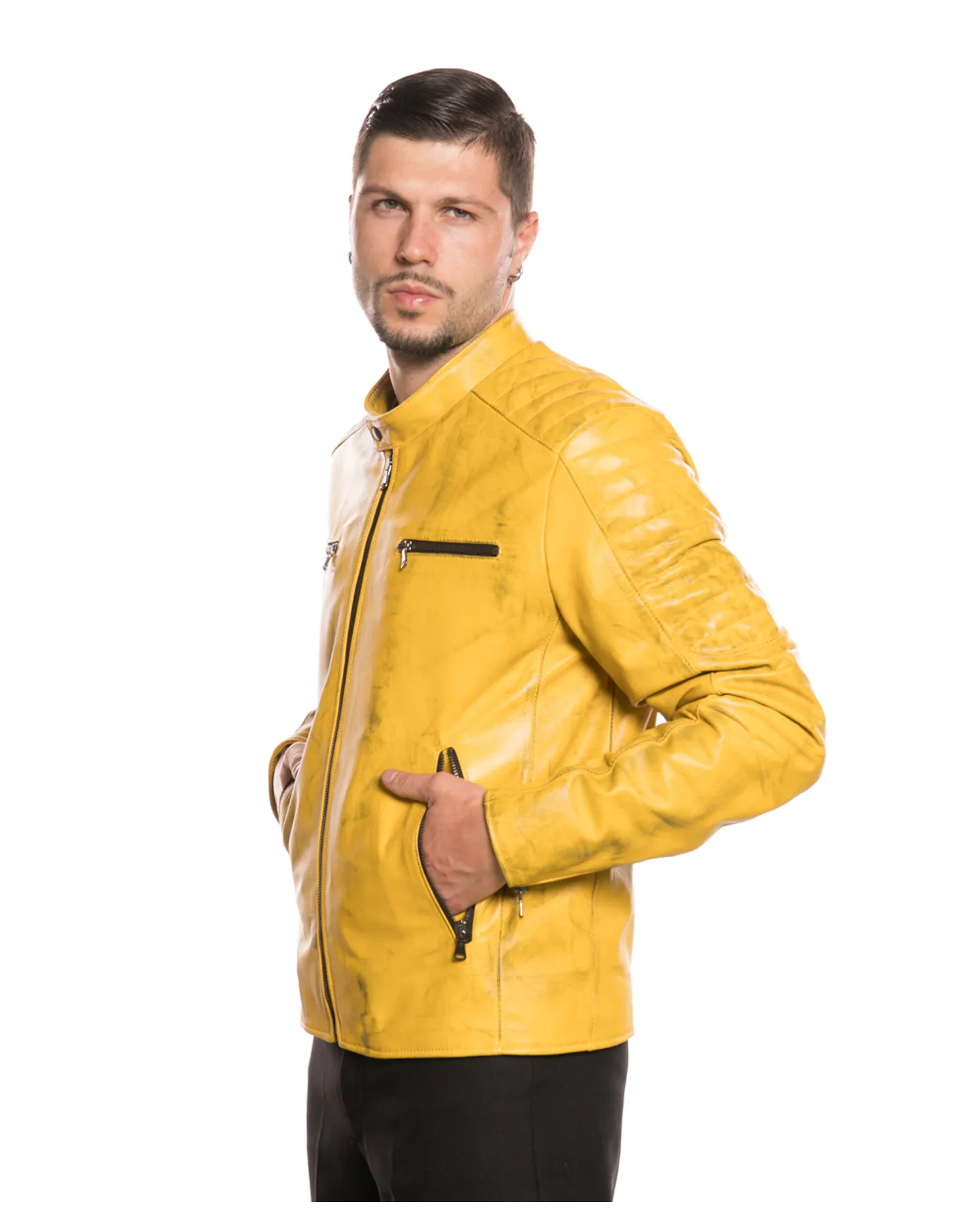 PU Leather Biker Jackets Warm up Outerwear Cycling Leather Men's