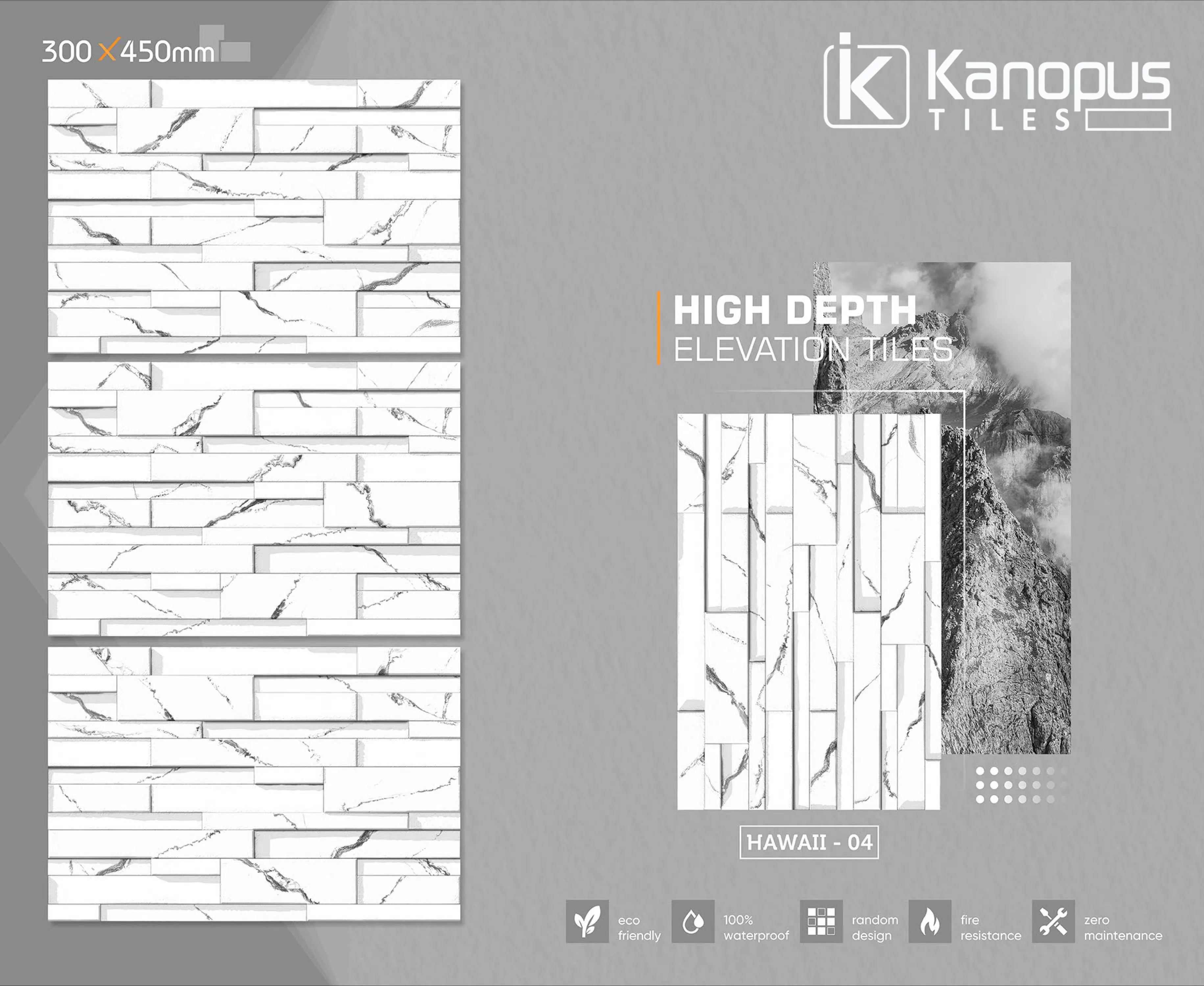 Elevation Ceramic Wall Tiles 300*450 By Kanopus Ceramic India - Buy ...